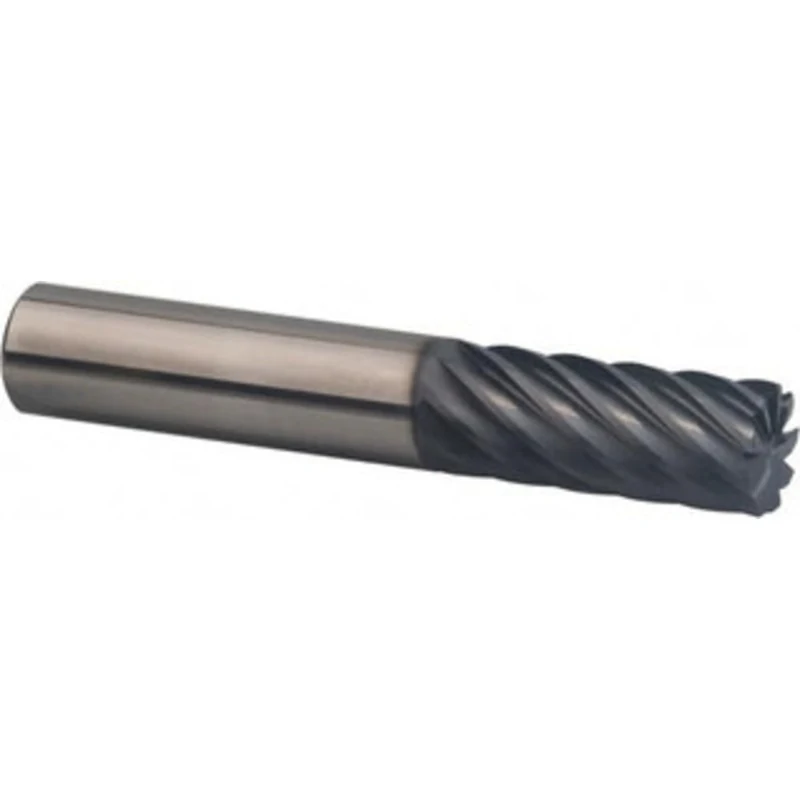 KYOCERA SGS 1/2, 1-1/4 LOC, 1/2 Shank Diam, 3 OAL, 9 Flute, Solid Carbide Square End Mill Single End, AlTiN Finish, S...